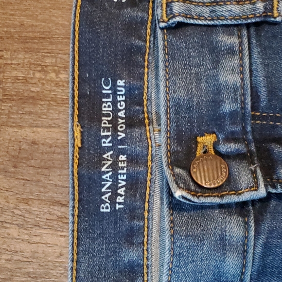 Banana Republic Traveler Men's Jeans 34x32 (Actual 36x31) Blue Denim Slim Fit - Picture 8 of 15